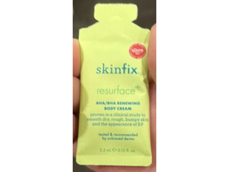 SkinFix Resurface AHA/BHA Renewing Body Cream, 0.12 fl oz/3.5 mL