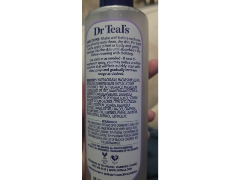 Dr Teal's Magnesium Spray, Lavender, 6 fl oz/237 mL, Pack Of 2