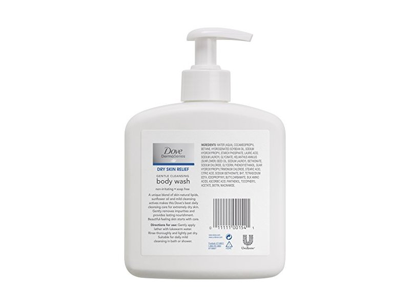 Dove DermaSeries Dry Skin Relief Gentle Body Wash, 15.8 fl oz/467 mL