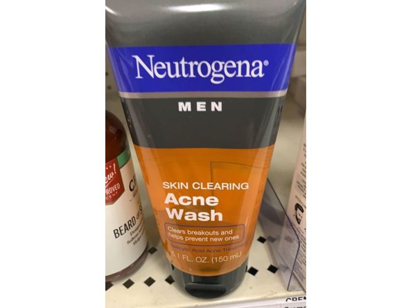 Neutrogena Men Skin Clearing Acne Wash, Salicylic Acid Acne Treatment, 5.1 fl oz/150 mL