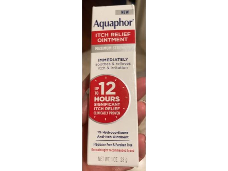Aquaphor Anti-Itch Relief Ointment, 1% Hydrocortisone, Maximum Strength, 1 oz/28 g
