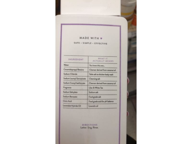 Native Body Wash, Lilac & White Tea, 18 fl oz/532 mL