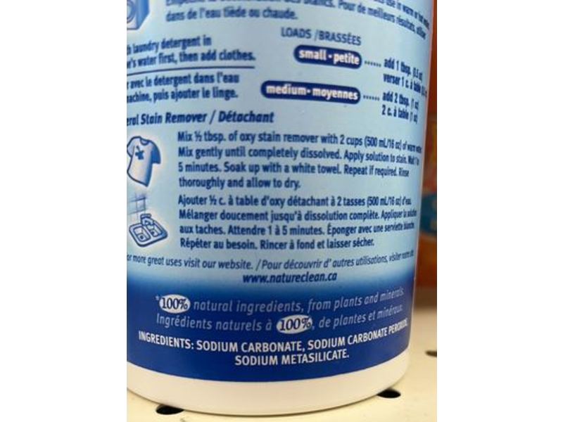 Nature Clean Oxy Stain Remover, Fragrance Free, 700 g/1.5 lb