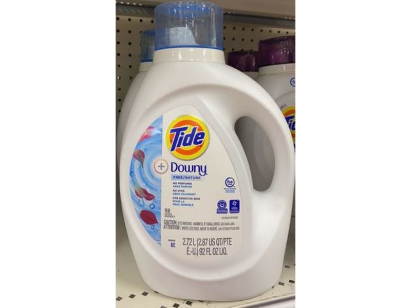 Tide + Downy Liquid Laundry Detergent, Free/Nature, 59 Loads, 92 fl oz/2.72 L