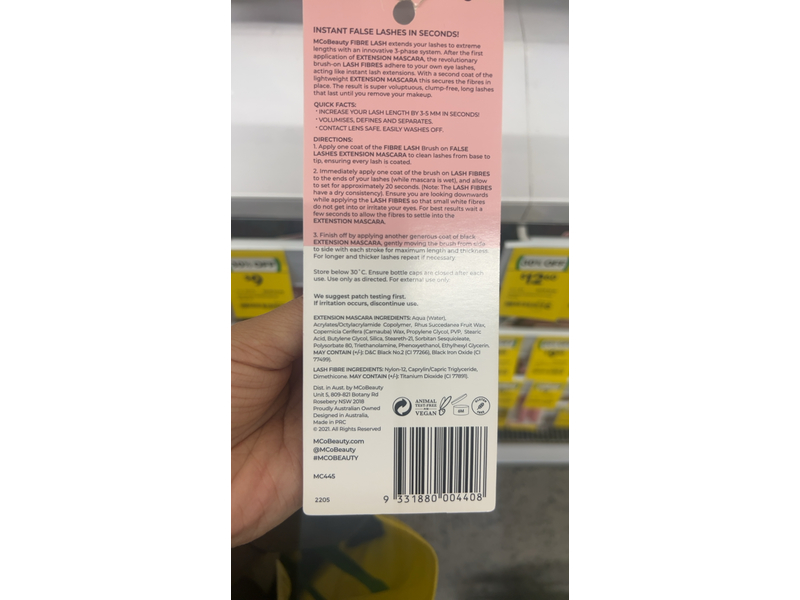 MCoBeauty FibreLash Brush On False Lashes - Black 0.18 oz