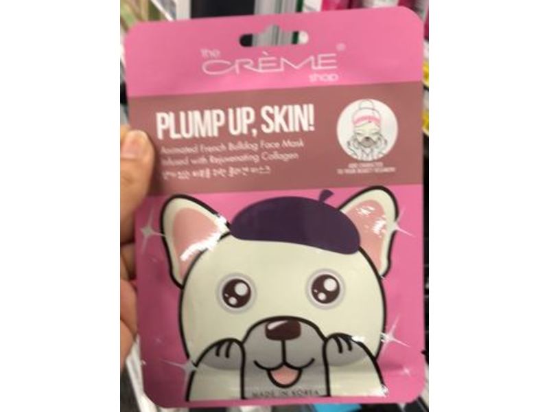 The Creme Shop Plump Up, Skin! Animated French Bulldog Face Mask, Pack Of 3