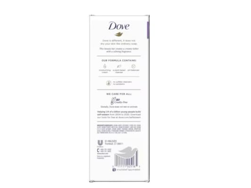 Dove Relaxing Moisturizing Cream Bar, Lavender Oil & Chamomile, 30 oz/850 g, 8 Count