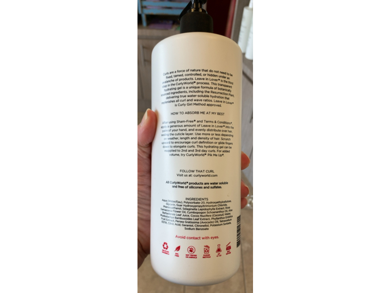 Curly World Leave In Lover Clear Co-Wash Hydrating Gel, 32 oz/950 mL