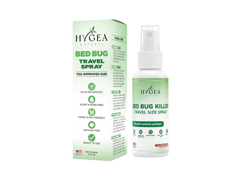 Hygea Natural Bed Bug Travel Spray, 3 fl oz