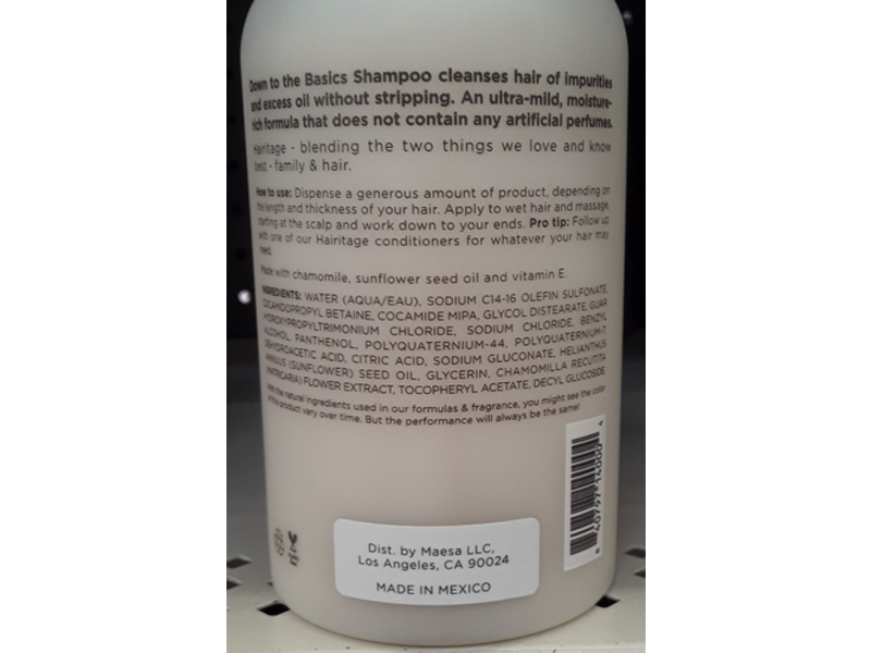 Hairitage By Mindy Mcknight Fragrance Free Shampoo, Down To The Basics, 13 fl oz/384 mL