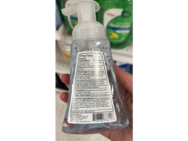 Meijer Antibacterial Foaming Hand Soap, Original, 7.5 fl oz/221.8 mL