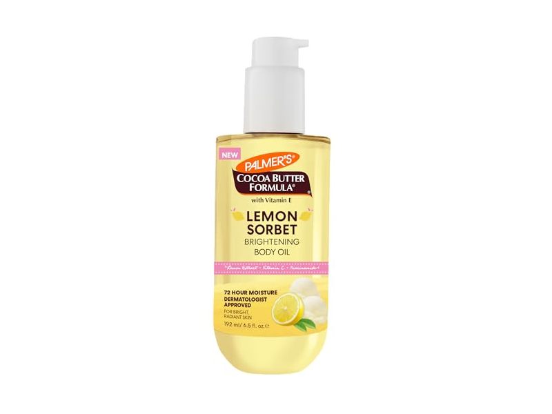 Palmer's Brightening Body Oil, Lemon Sorbet, 6.5 fl oz/192 mL