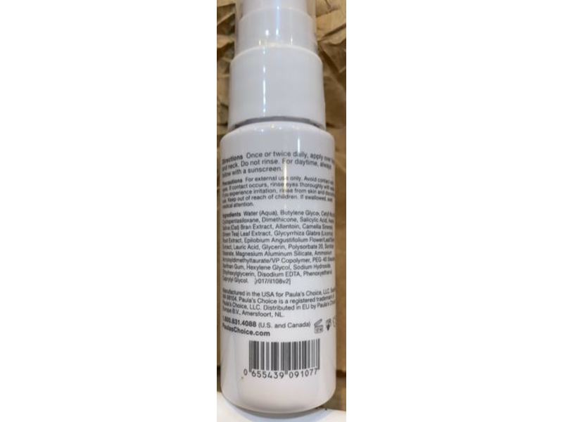 Paula's Choice Skin Care Calm 1% BHA Exfoliant Lotion, 1 fl oz/30 mL