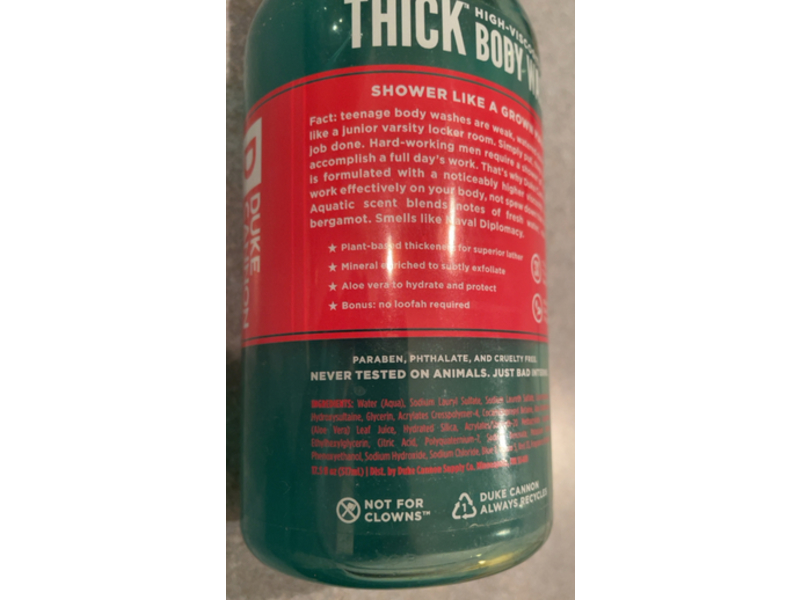 Duke Cannon Supply Co. Thick High - Viscosity Body Wash, Naval Diplomacy, 17.5 fl oz, Pack Of 3