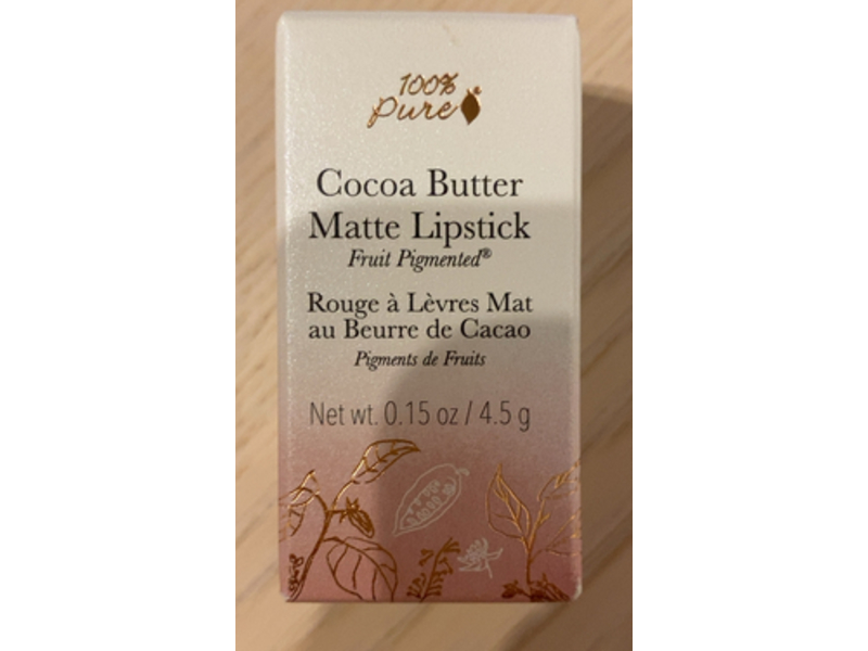 100% Pure Fruit Pigmented Matte Lipstick, Cocoa Butter, Nopal, 0.15 oz/4.5 g