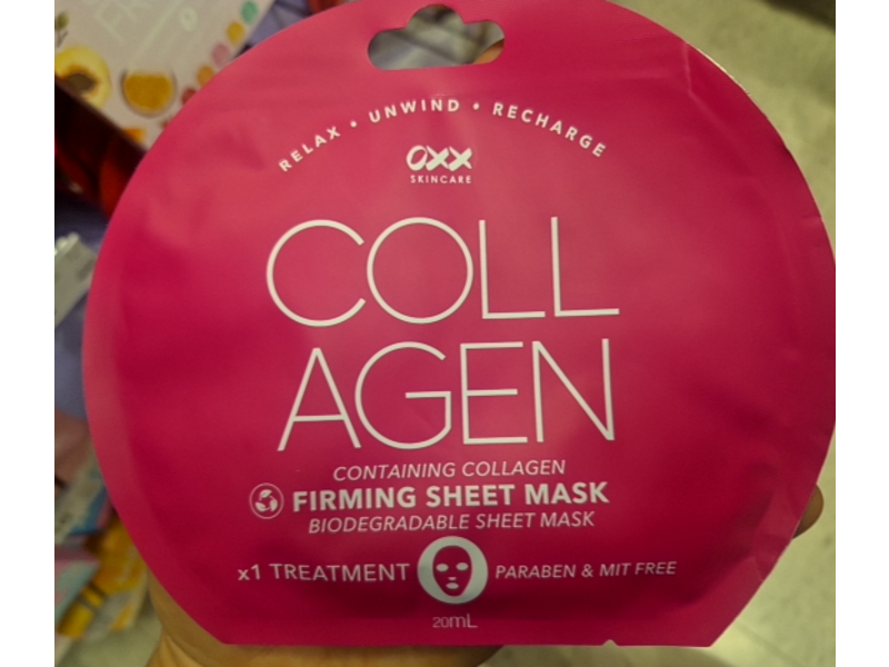 Oxx Skincare Firming Sheet Mask, Collagen, 20 mL