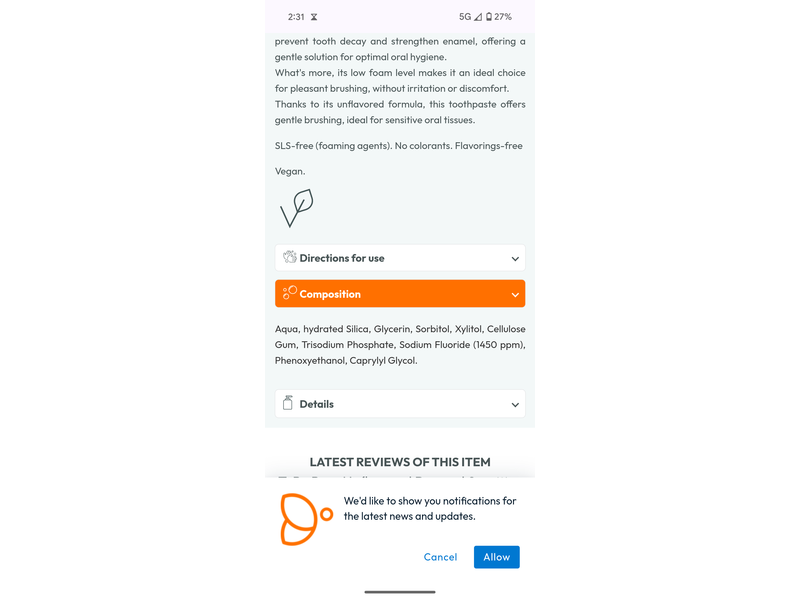 TePe Pure Toothpaste, Unflavored, 75 mL