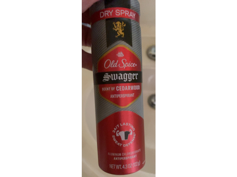 Old Spice Swagger Antiperspirant Dry Spray, Cedarwood, 4.3 oz/122 g, Pack Of 3