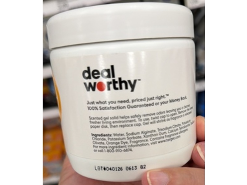Deal Worthy Gel Air Freshener, Citrus Scent, 14 oz/396.9 g