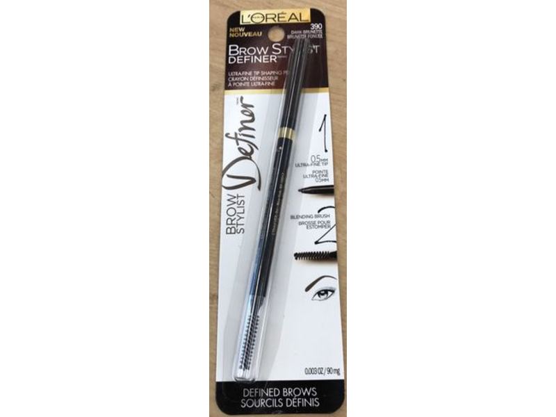 L'Oreal Paris Brow Stylist Definer Mechanical Pencil, 390 Dark Brunette, 003 oz/90