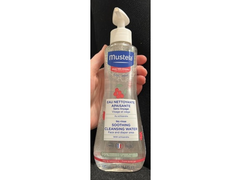 Mustela Sensitive No Rinse Soothing Cleansing Baby Micellar Water, 10.14 fl oz/300 mL
