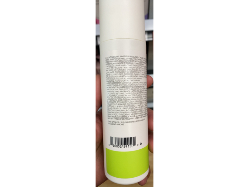 Freewill Curl Defining Gel Cream, 6 fl oz/177 mL