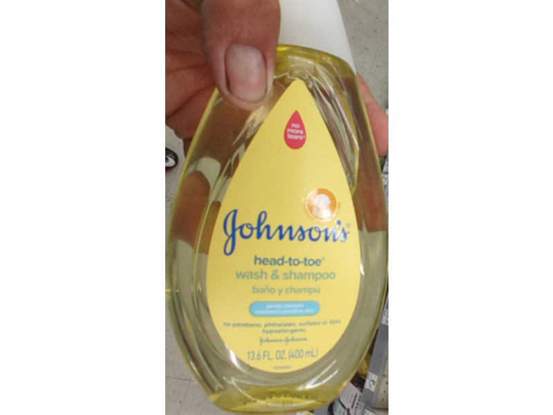 Johnson's Head-To-Toe Wash & Shampoo, Sensitive Skin, 13.6 fl oz/400 mL