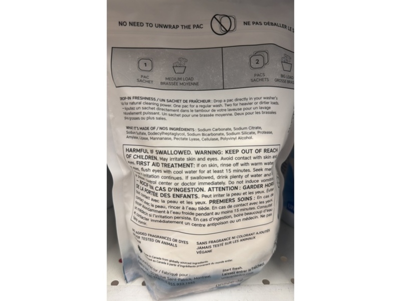 The Unscented Company Laundry Pacs, 1.39 fl oz/630 g