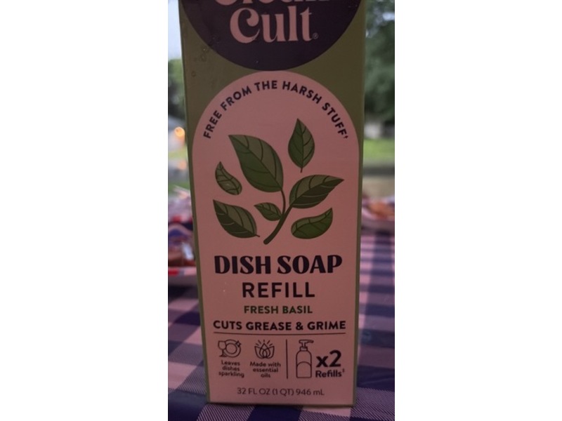 Cleancult Dish Soap Refill, Fresh Basil, 32 fl oz/946 mL
