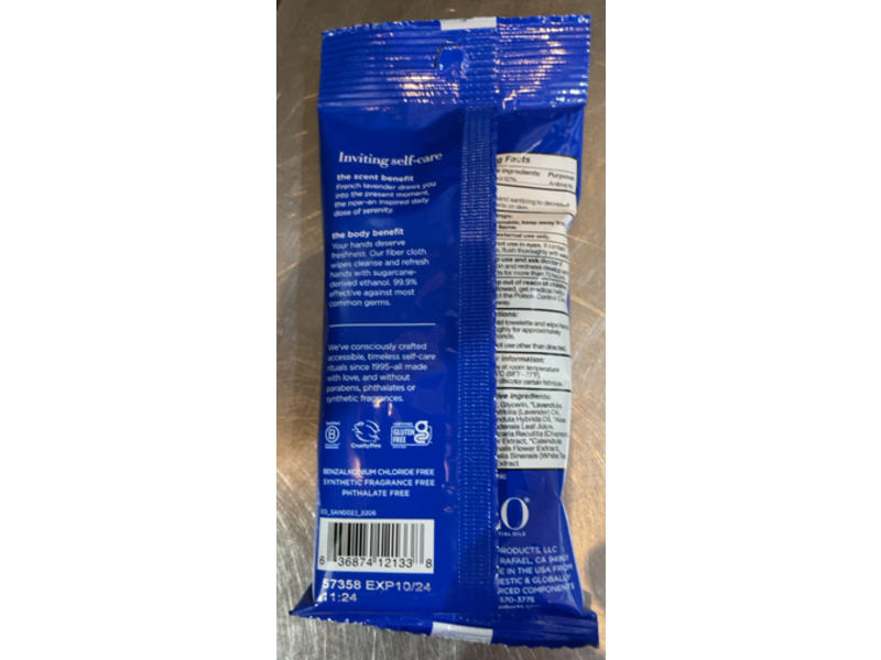 Eo Cleansing & Refreshing Hand Sanitizing Wipes, French Lavender, 10 Count