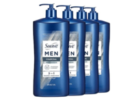 Suave Men Deep Cleansing 3-In-1 Shampoo + Conditioner, Charcoal, 40 fl oz/1.18 L, Pack Of 4 - thumbnail 1
