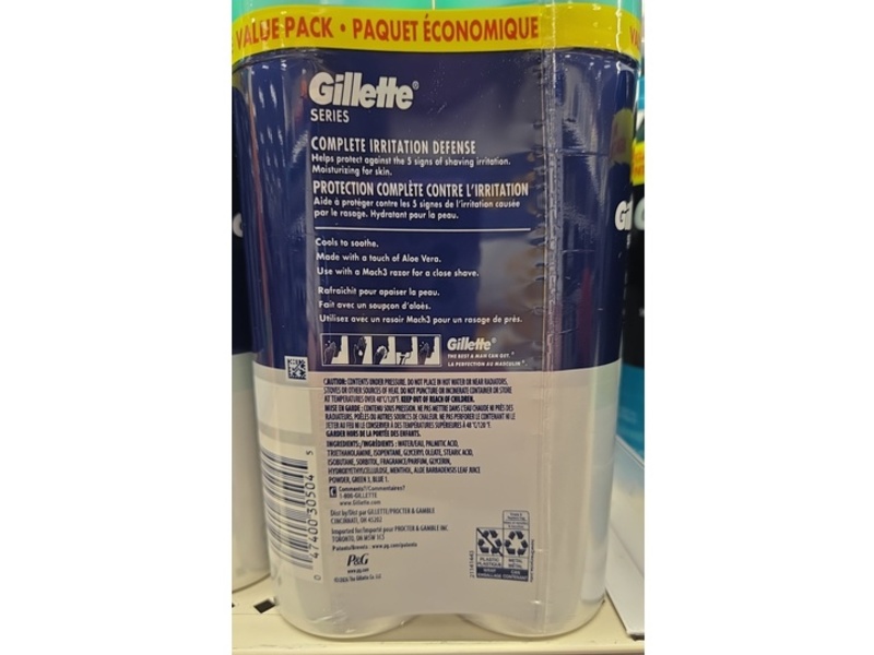 Gillette Series Shave Gel, Aloe Vera, 14 oz, Pack Of 2