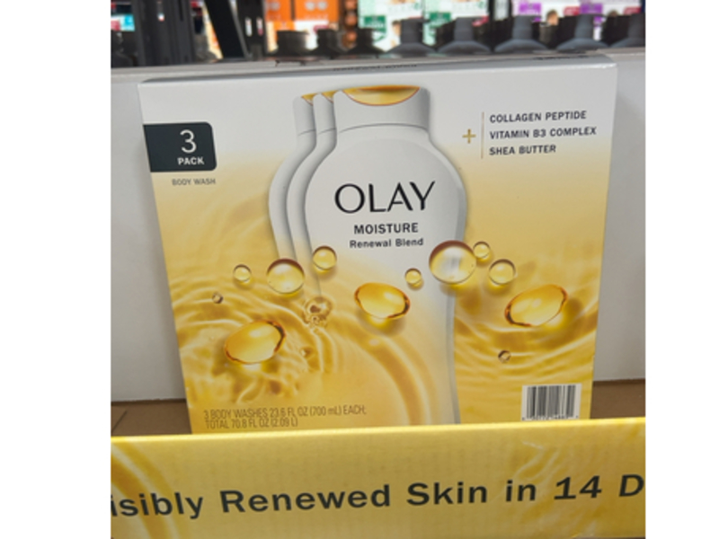 Olay Moisture Renewal Blend Body Wash, Collagen Peptide, Vitamin B3 Complex & Shea Butter, 23.6 fl oz/700 mL, Pack Of 3