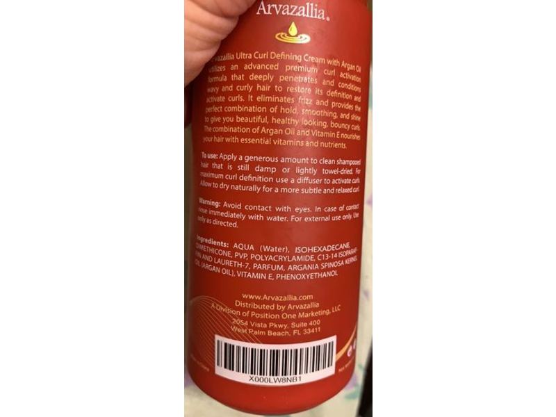 Arvazallia Ultra Curl Defining Cream, 10.14 oz/300 mL