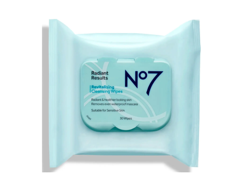 No7 Radiant Results Revitalising Cleansing Wipes, 30 Wipes