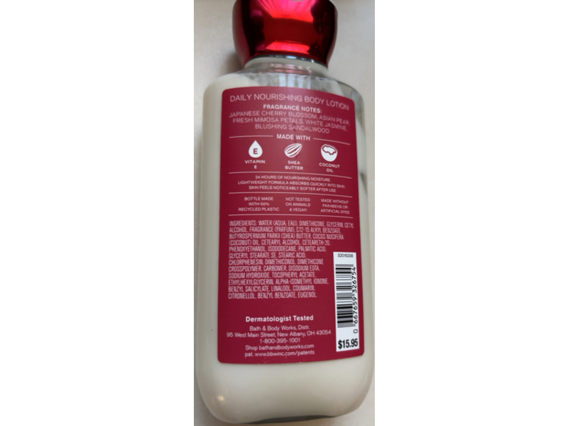 Bath & Body Works Body Lotion, Japanese Cherry Blossom, 8 fl oz/236mL