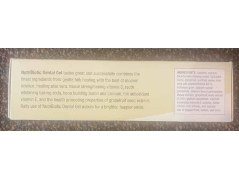 Nutribiotic Dental Gel Toothpaste, Peppermint, 4.5 oz/128 g
