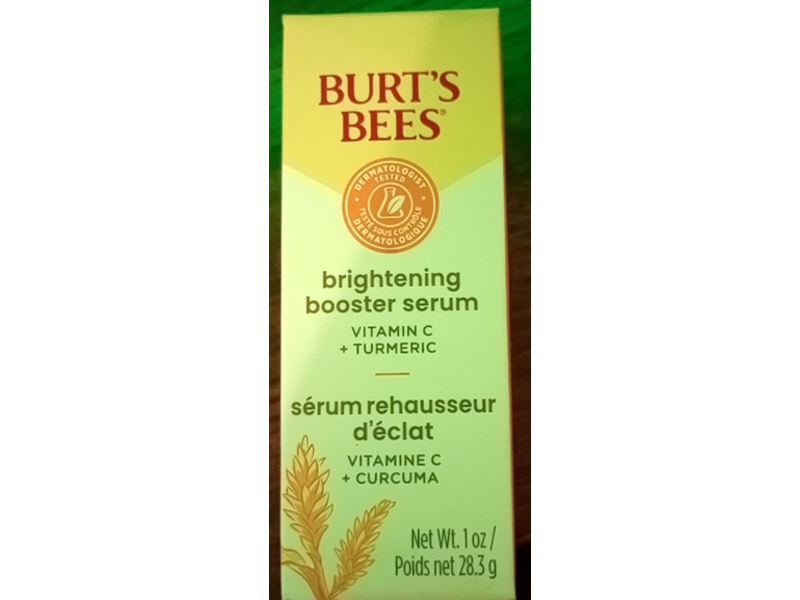 Burt's Bees Brightening Booster Serum, Vitamin C + Turmeric, 1 oz/28.3 g