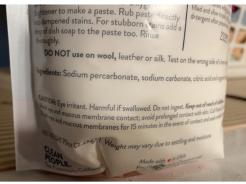 Clean People. Oxygen Brightener Stain Remover, 79 oz/2.2 Kg