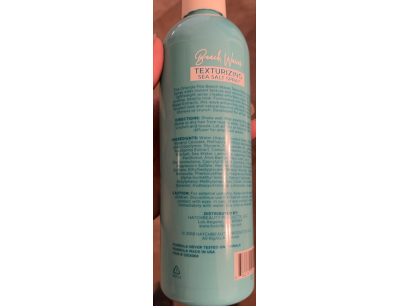 Orlando Pita Texturizing Sea Salt Spray, Beach Waves, 16.9 fl oz/500 mL
