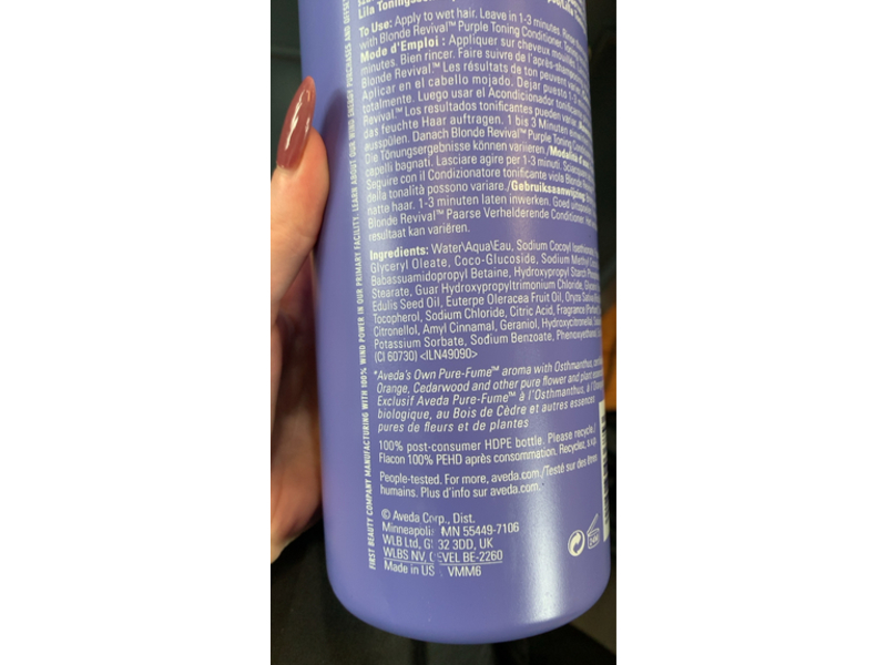 Aveda Blonde Revival Purple Toning Shampoo, 33.8 fl oz/1 L