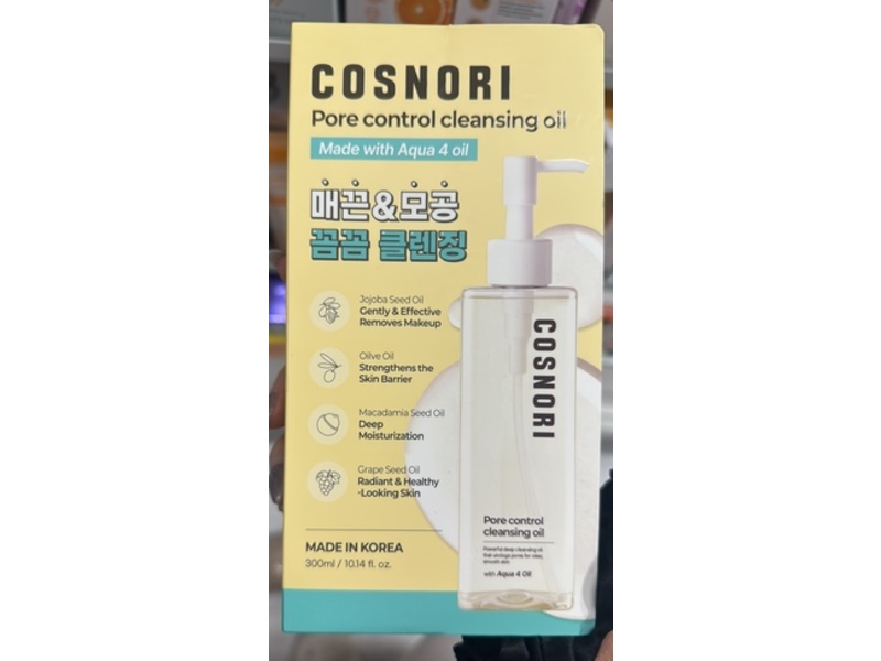 Cosnori Pore Control Cleansing Oil, 10.14 fl oz/300 mL