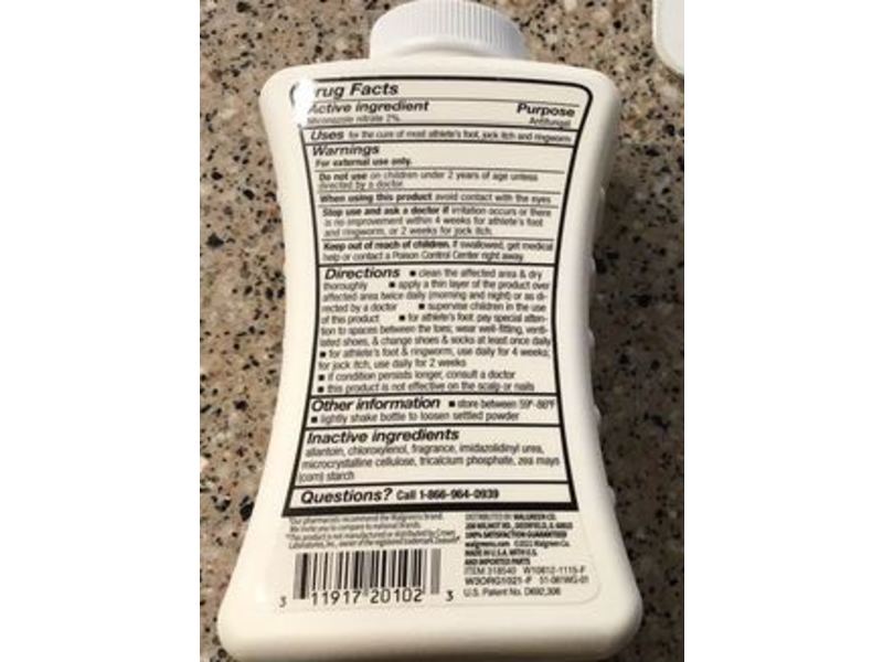 Walgreens Athlete's Foot Powder, Miconazole Nitrate 2%/ Antifungal, 2.5 oz/71 g