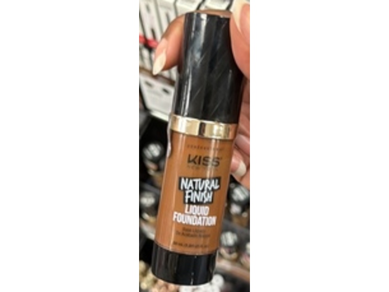 Kiss New York Natural Finish Liquid Foundation, Cognac, 1.01 fl oz/30 mL