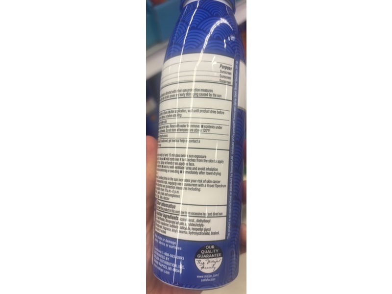 Meijer Sport Sunscreen Spray, SPF 50, 5.5 oz/156 g
