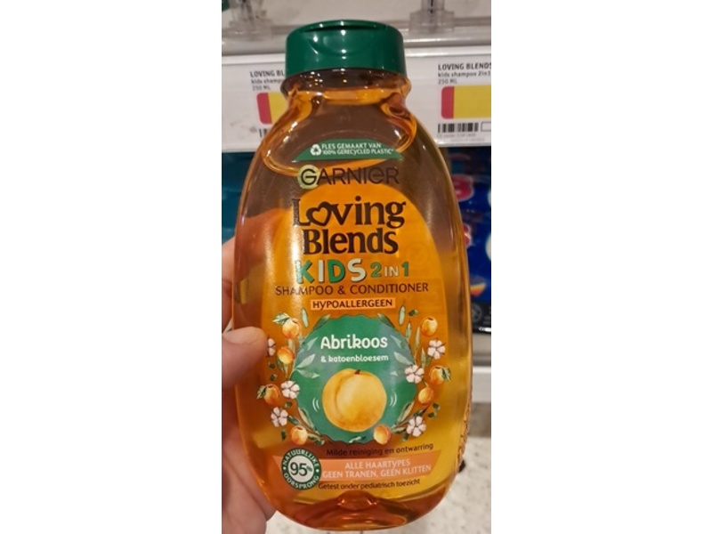 Garnier Loving Blends Kids 2-In-1 Shampoo & Conditioner, Apricot & Cotton Blossom, 250 mL