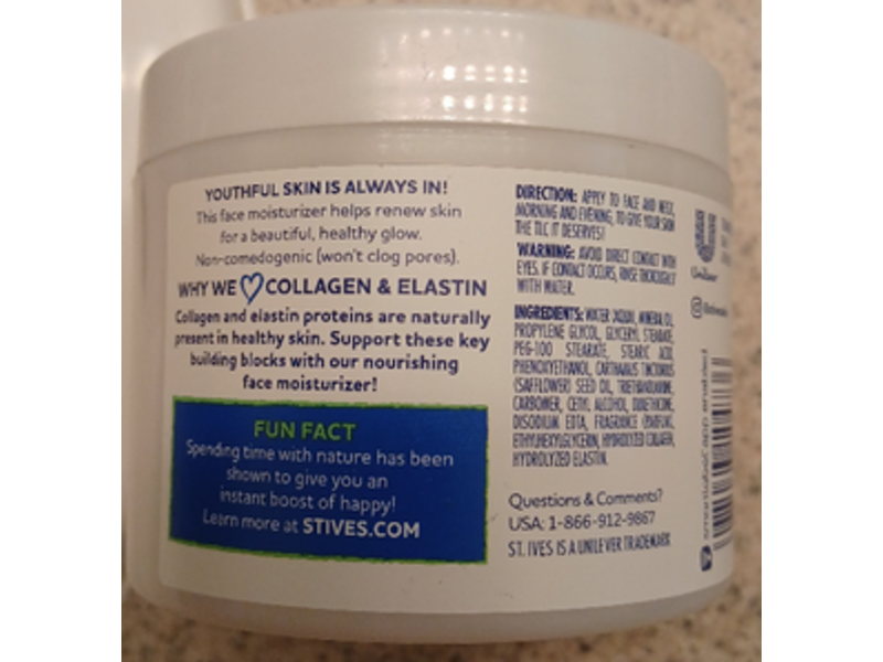 St.Ives Renewing Moisturizer, Collagen & Elastin, 10 oz/283 g