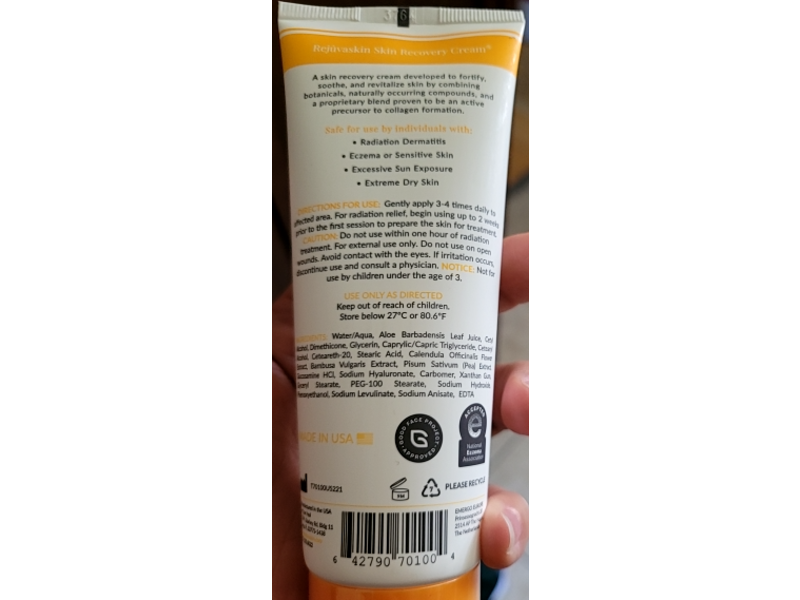 Rejuvaskin Skin Recovery Cream, 3.38 fl oz/100 mL