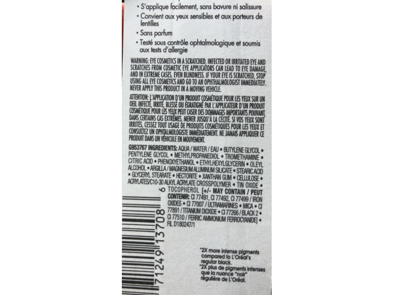 L'Oreal Paris Telescopic Precision Liquid Eyeliner, Carbon Black, 0.08 fl oz/2.45 mL