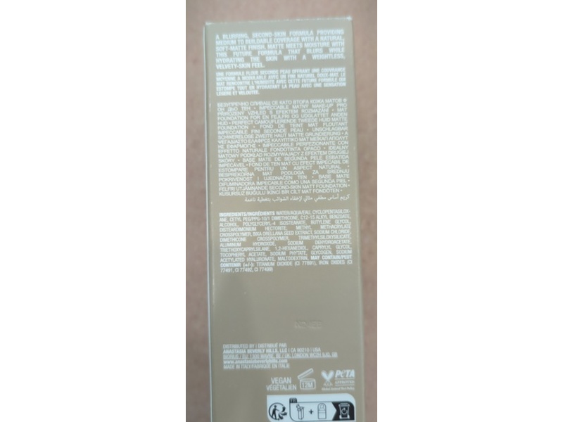 Anastasia Beverly Hills Impeccable Blurring Second Skin Matte Foundation, 3W, 1.18 fl oz/35 mL